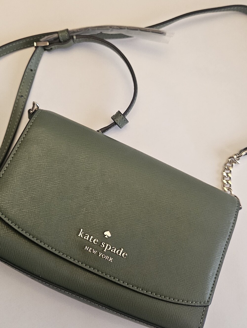 Kate Spade Kristi Crossbody Purse Shoulder Bag Leather Seaweed Green New READ